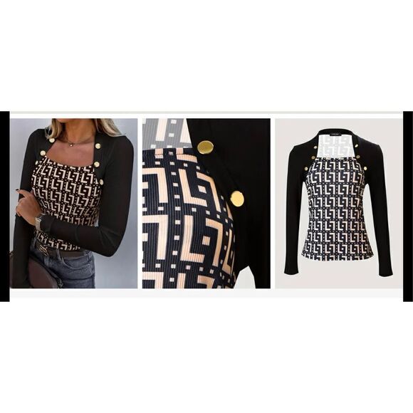 Beautiful Jacquard print top dress it up or down either way it will turn heads - Picture 7 of 11